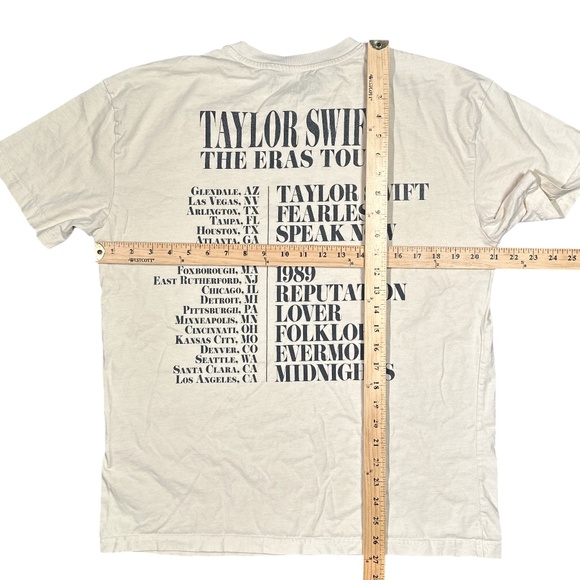 Taylor Swift The Eras Tour USA Leg Music Cream T Shirt Mens Small - Picture 7 of 7